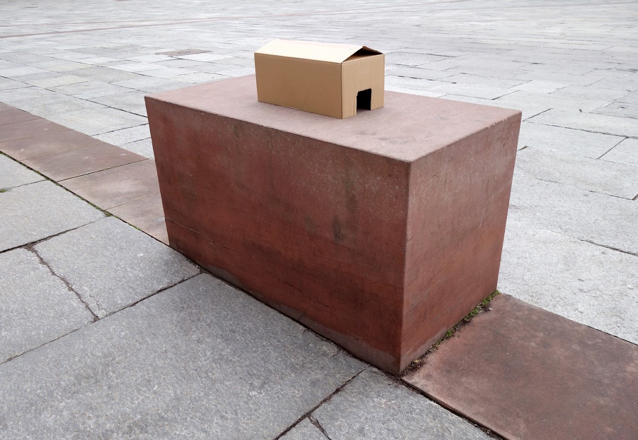Laurent Lacotte, Cabane, Carton, Art contextuel, Strasbourg